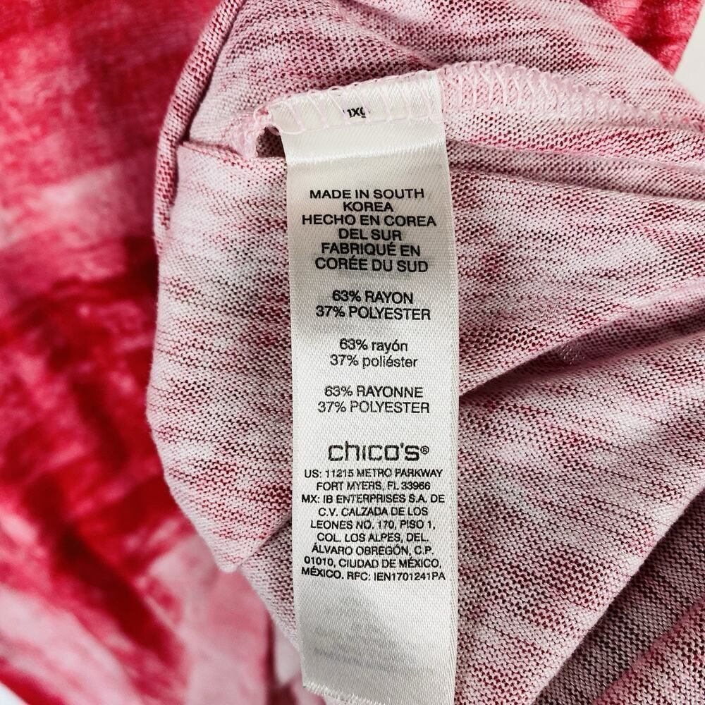 Chico's T-Shirt XL 3 16 Pink Weekends Short Sleeve Tee Top - Picture 6 of 7